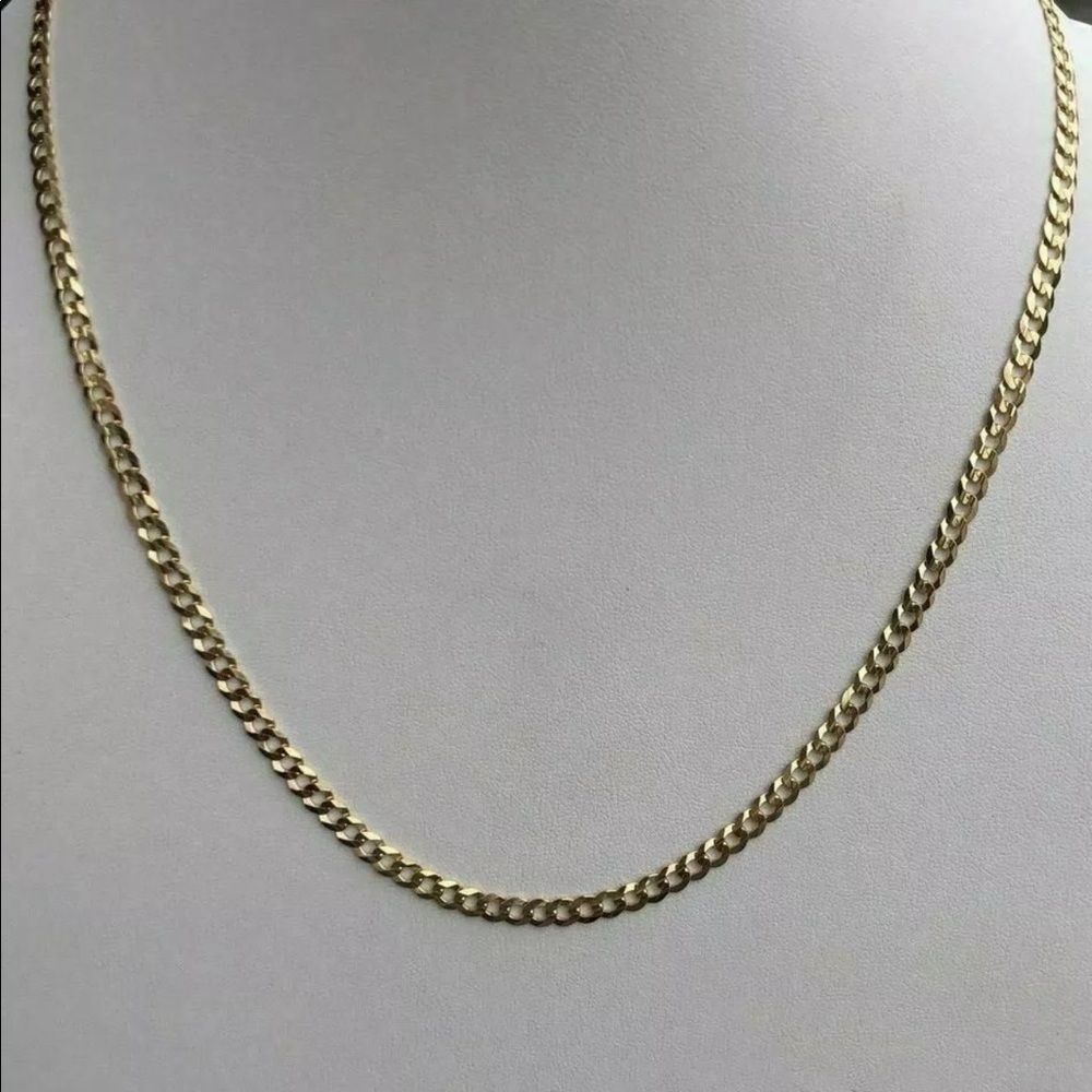 REAL 10K Yellow Gold Men’s Cuban Chain 4mm 22" - Picture 3 of 3